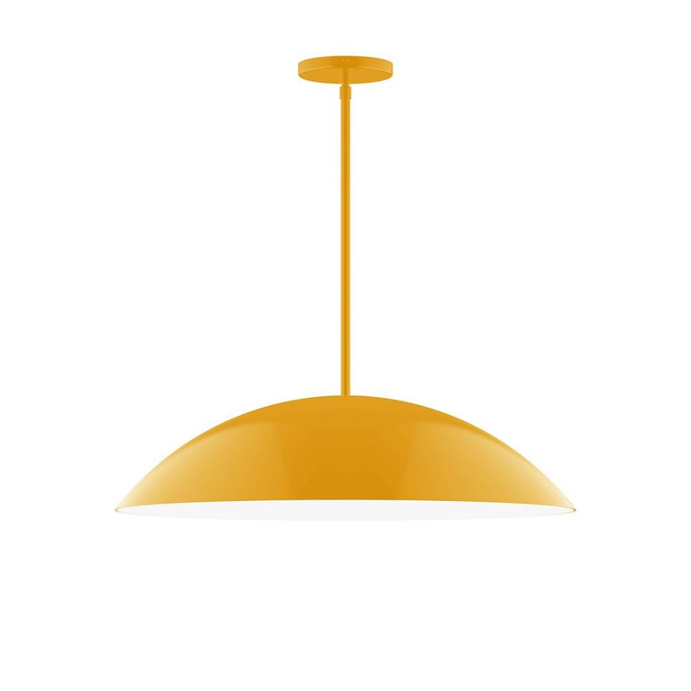Montclair Lightworks STG439-21 24" Axis Half Dome Stem Hung Pendant Bright Yellow Finish